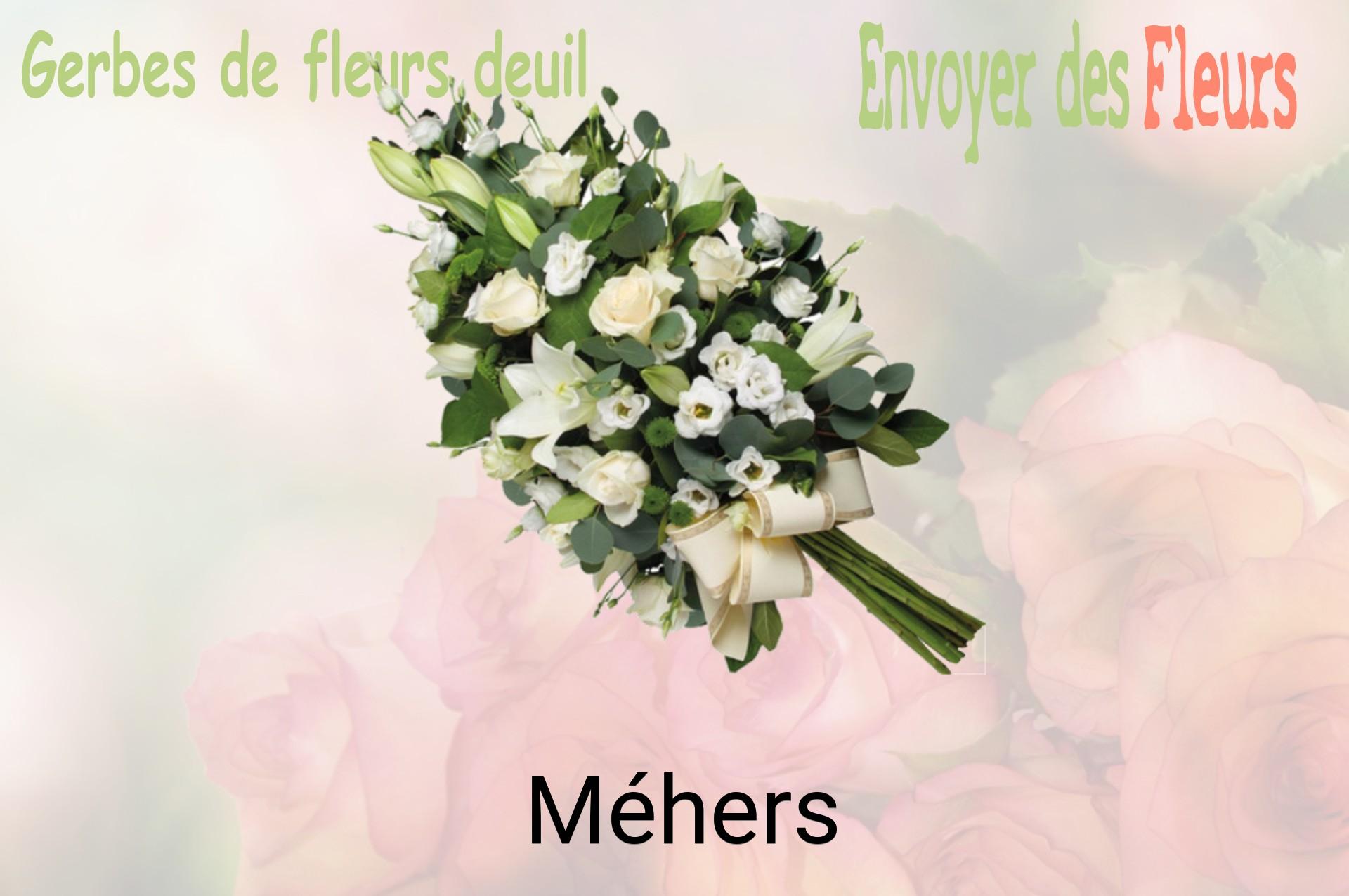 Gerbe de fleurs de deuil livrée à Méhers